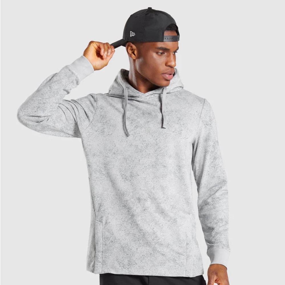 Men’s Gymshark Chalk Hoodie - Light Grey Print